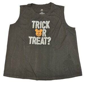 Disney parks Mickey pumpkin silver sequins bling Halloween festive glam tank 2X